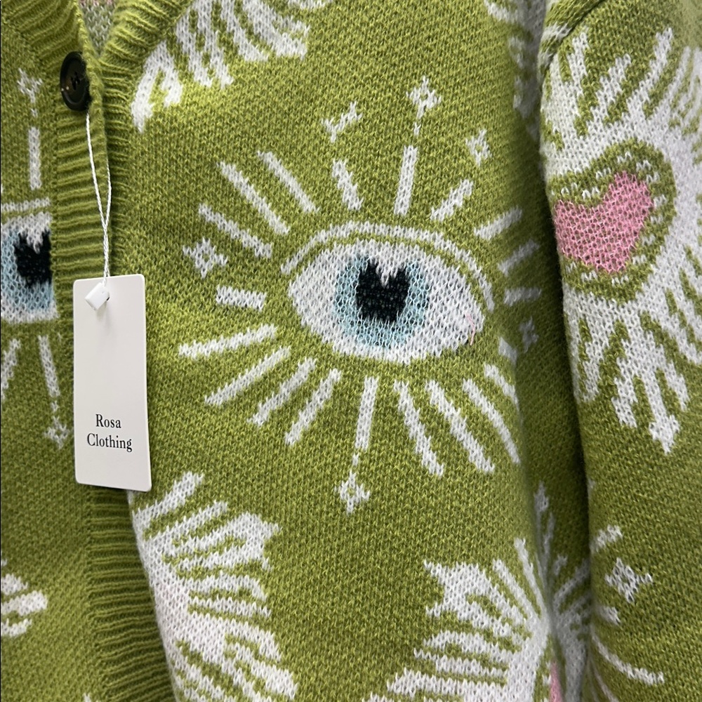 NWT Rosa Clothing Mystical Gorgeous Eye Cardigan - Picture 3 of 5